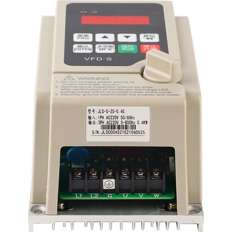 Onduleur de fréquence JLS-S-2S série S, entrée monophasée 220 V, sortie triphasée, 0,4 kW (1/5)