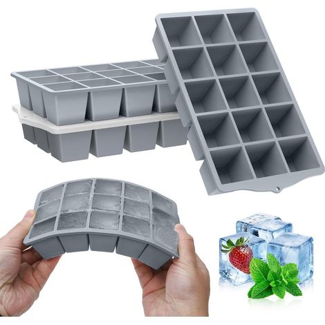 Eiswürfelform Silikon mit Deckel, BPA Frei, Stapelbar, 4 Stück (1/5)