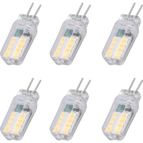 6 Ampoules G4 3W 16 LED 12V 360° Dissipation Thermique, Basse Consommation pour Applique Murale Blanc Chaud
