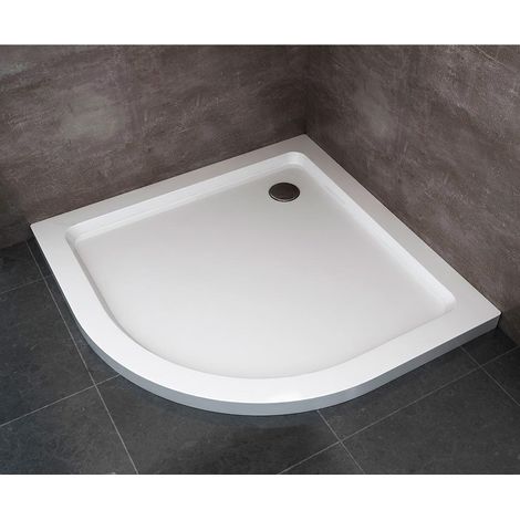 Piatto Doccia Semicircolare H5cm in ABS Rinforzato Bianco 80x80 cm (1/3)