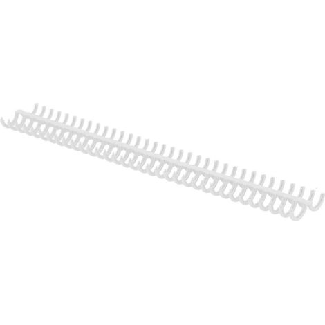 Lot de 10 spirales de reliure 34 trous en polypropylène résistant à l'usure, blanches, pour papeterie (1/5)