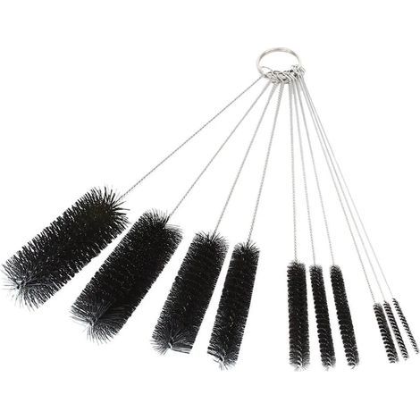 Set mit 10 Reinigungsbürsten, 21 cm (8,2 Zoll) lange Nylon-Röhrenbürsten, Pfeifenreiniger für Strohhalme, Brillen, Tastaturen und Schmuck. (1/5)