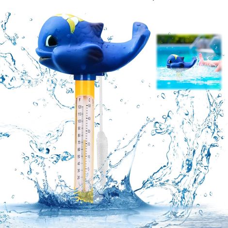 Termómetro flotante para bañera o piscina con forma de ballena azul (1/5)