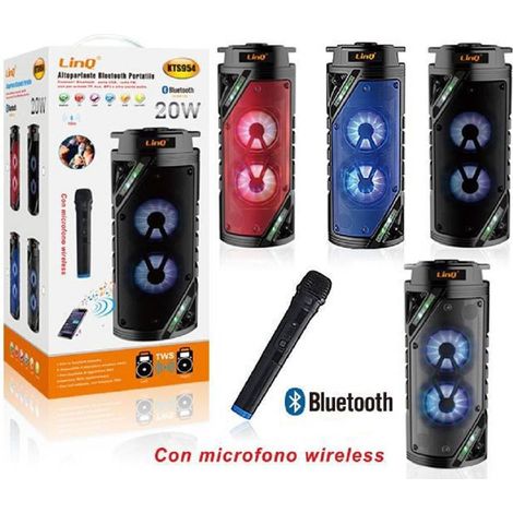 TRADE SHOP - Altoparlante Speaker Cassa Bluetooth Kts954 20w Microfono Wireless Usb Portatile - (1/2)
