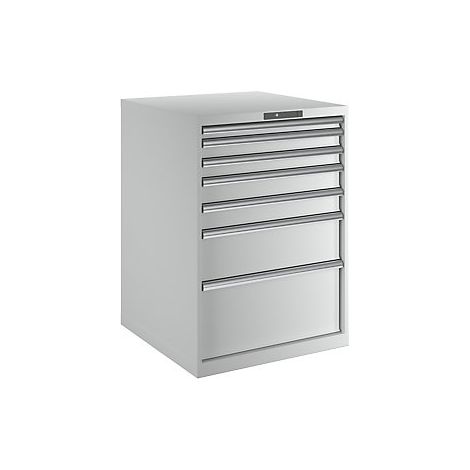 Cajonera con 7 cajones  A x P x H 717 x 725 x 1000 mm  gris