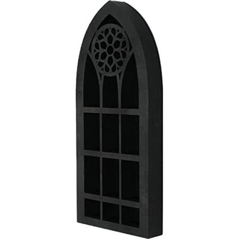 Étagère Murale Flottante - Bois Noir - Style Église Ancienne - Pour Salon Méditation Chambre Bébé - 1 Pièce (1/5)