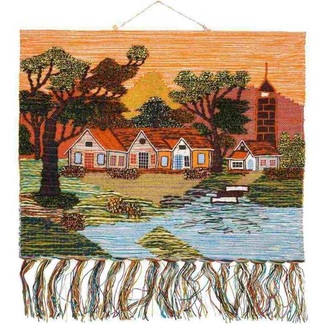 Tapiz de yute tejido decorativo 100x80cm (1/3)