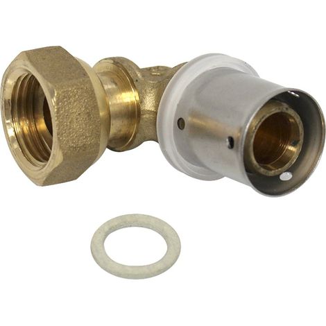 Blansol – Coude multicouche à sertir femelle écrou libre 1/2" – Raccord laiton Ø20x2,0 – Filetage plomberie TH (1/3)