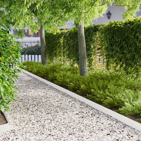 Teenpull – Raseneinfassung 30 pcs 103 x 10 cm Stahl Weiß (1/5)