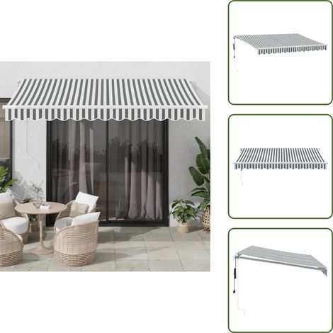 Sonnenschutz - vidaXL Markise Automatisch Anthrazit & Weiß 350x250 cm - Balkonmarkise (1/5)