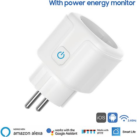 Enchufe inteligente Wi-Fi de 16 A para la UE, compatible con la aplicación Tuya Smart Life, control por voz, monitorización de energía, 110-240 V. (1/5)