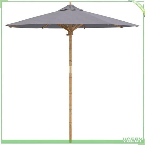 Parasol de jardin - FAFEICY - 4108086 - Gris foncé - Bambou - Ø 270 cm (1/5)