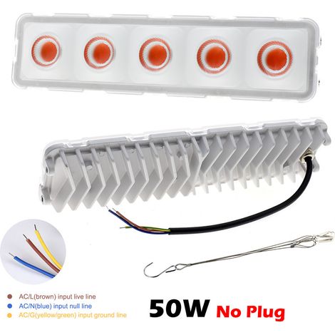 Lampada LED di crescita 50 W per piante indoor – Spettro completo (380–780 nm), corda incorporata di 0,3 m, ideale per coltura idroponica, serra domestica e giardinaggio indoor