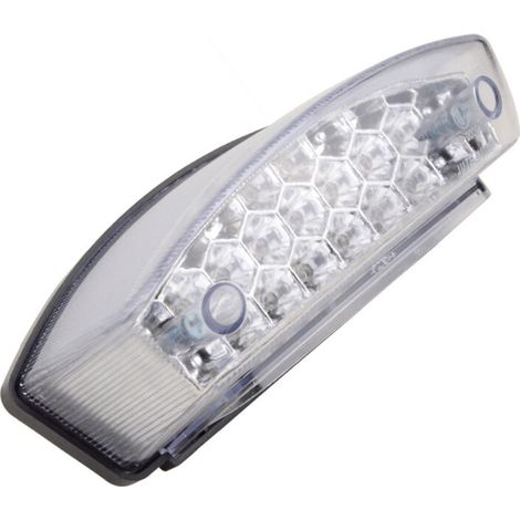 Universelle weiße Kunststoff-Rückleuchte für Motorräder, integriertes Brems-/Blinkerlicht hinten, kompatibel mit Rollern/Motorrädern/Quads, wasserdichte Rücklichtbirne. (1/4)