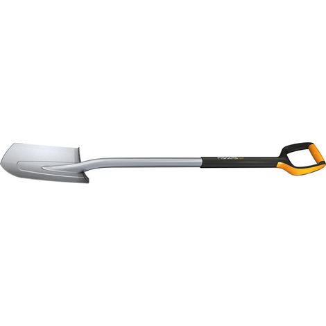 Pala de jardín, Borde puntiagudo para suelos duros, longitud: 120 cm, Negro/Naranja, 1003683