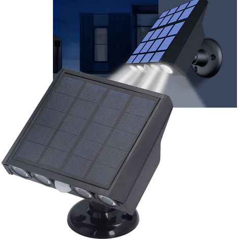 Appliques murales extérieures à LED solaires, projecteurs pour couloirs de cour, projecteurs pour clôtures, lampadaires simulant une caméra, éclairages de sécurité à économie d'énergie. (1/5)