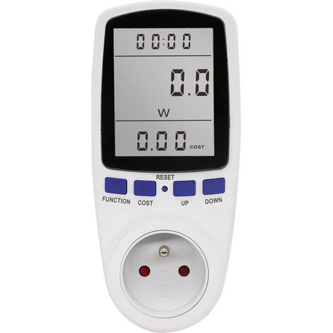 Wattmeter-Steckdose, AC 185 V 264 V Energiezähler, Stromverbrauchsmesser, Stromverbrauchsüberwachungssteckdose mit LCD-Display