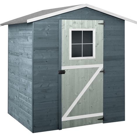 Gartenhaus aus Holz mit marineblauem Anpassungsset und Schutz - Made in Europe - Kiefer und Fichte - Nachhaltig mit FSC-Zertifikat - Einfache Montage mit Platten 3,3 M2 (1/4)