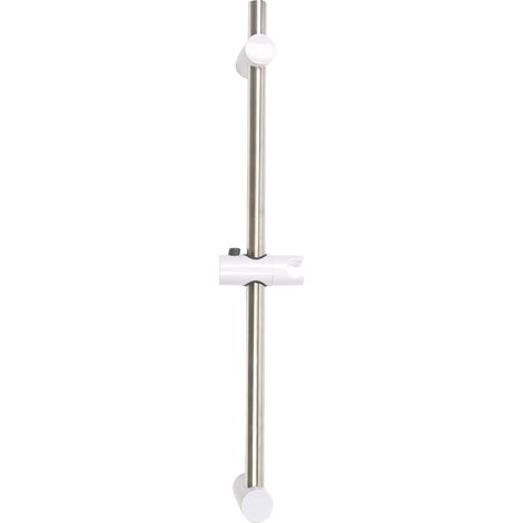 Croydex Chrome and White Shower Riser Rail, Slider Shower Head Holder - Amalfi