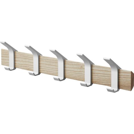Yamazaki Perchero de pared 5 ganchos fresno beige