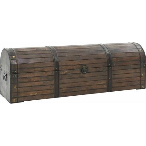vidaXL Baule in Legno Massello Stile Vintage 120x30x40 cm (1/5)