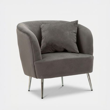 ARMCHAIR SILVERY WITH CUSHION CM 73X66X78 (1/5)