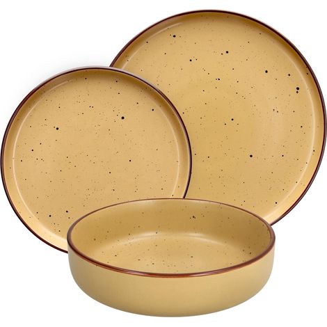 Tognana Bruges, Servizio piatti 18 pezzi per 6 persone, Stoneware, Giallo Ocra (1/5)