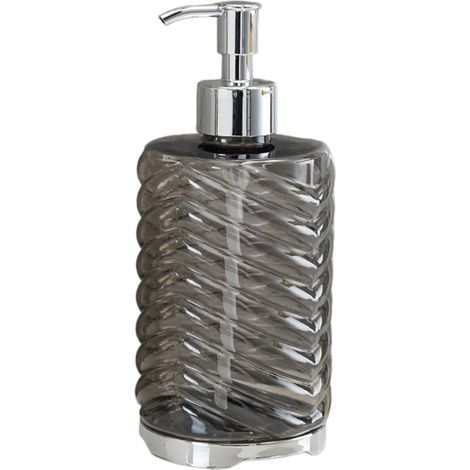 Flacone dispenser di gel igienizzante mani in plastica da 420 ml – Grigio trasparente, con pompa, design a prova di perdite, adatto per lavandini di bagno/cucina/WC (17,3 x 7,3 x 7,3 cm) (1/4)
