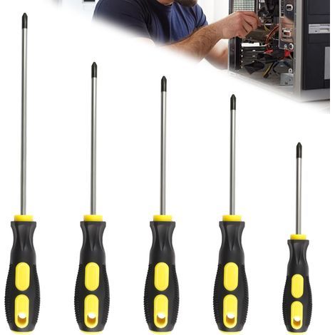 Coffret de 5 Tournevis Magnétiques avec Poignée Ergonomique pour DIY et Entretien (1/5)