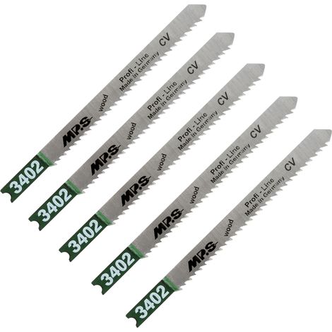 5 Lames scie Sauteuse CV (pour bois/plexi) Dents fraisées croisées Conique 75/100Mm - 2,5mm