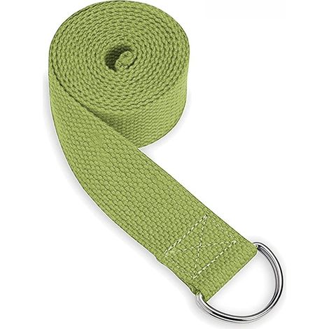 Sangle De Yoga - En Coton Bio Non Élastique - Boucle Métallique D-Ring Réglable - Pour Étirements, Yoga Et Rééducation - 1 Pièce (1/5)