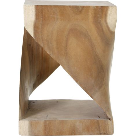Table d'appoint ethnique acacia massif clair Mathia (1/3)