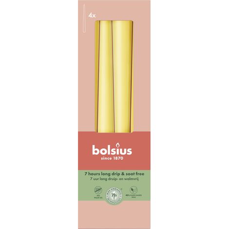 Bolsius Spitzkerzen sonnengelb 24,5 cm Ø 2,4 cm 4 Stück