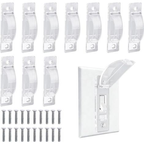 10 Stück Lichtschalterabdeckungen, kindersicher, transparente Lichtschalterabdeckungen zum Schutz von Leuchten (1/5)