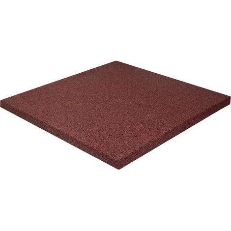 Piastrelle ad incastro Antitrauma in gomma sintetica 40 x 40 cm Sp 25 mm rosso Packaging - (1 Pcs. 400x400x25mm) (1/4)