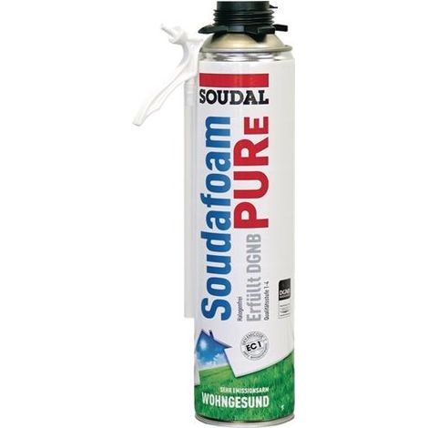 1K-Espuma de montaje SOUDAFOAM PURe 500ml B1 blanca Lata SOUDAL (1/3)
