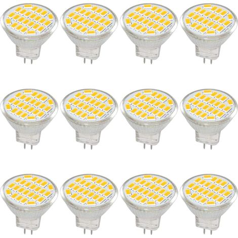 Aougo – MR11 GU4 LED-Glühbirne 3W – 400 Lumen warmweiß 3000K – DC/AC 10–30V – Lebensdauer bis 30.000 Stunden – LED-Ersatz für Halogenlampen (12 Stück) (1/5)