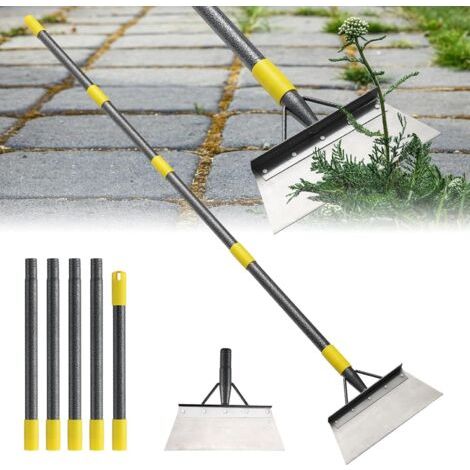 Pelle plate de jardin, outil de désherbage, pelle multifonctionnelle de 78 pouces, grattoir à sol robuste à long manche, grattoir à désherbage en métal pour bordures de pelouse, grattoir à glace, pell