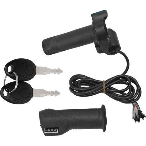 Kit d'Accélérateur Vélo Électrique avec Écran LCD et Clé Antivol - 2 Poignées (1/5)