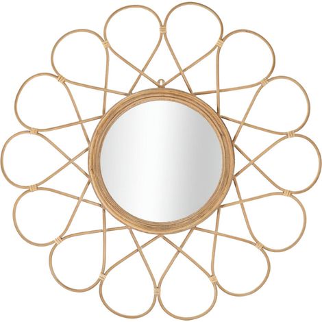 Wandspiegel Mauro Ferretti Almeria aus Rattan 65,5 cm