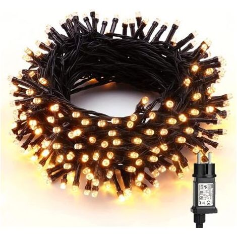 Guirlande Lumineuse de Noël, 200 LED Guirlande Lumineuse Extérieur Electrique 20M Blanc Chaud Fil Vert Lumière Intérieur avec 8 Modes Etanche pour Noël Fête Mariage Hôtel Maison Décoration (1/5)