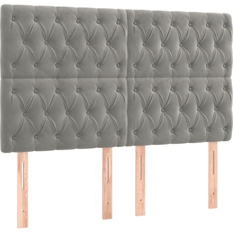 Maison Exclusive - Testiera Grigio Chiaro 144x7x118/128 cm Velluto