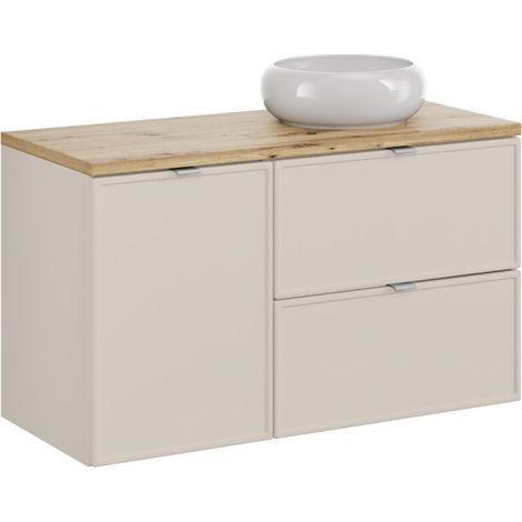 Meuble vasque à poser 100 cm + 1 élément - Sublima Cashmere Artisan - Livraison gratuite