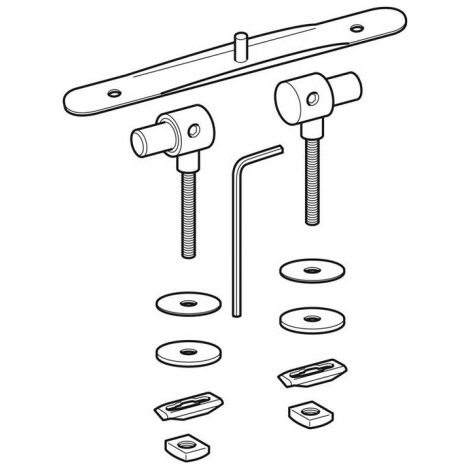 Jeu de charnières pour anneau de siège WC Wadis