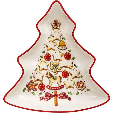 Villeroy & Boch Winter Bakery Delight Coppa Albero di Natale, Piccolo, Porcellana, Bianco/Rosso (Motivi Natalizi), 500 ml (1/4)