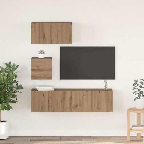 vidaXL Conjunto de mueble de TV 4 pcs Roble artesanal (1/5)