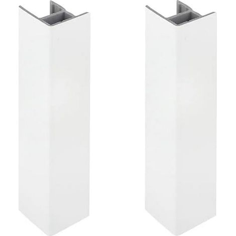 2x Jonction de plinthe 150mm finition blanc mat Cuisine Raccord Connecteur Pied de meuble Profil PVC Plastique (1/4)