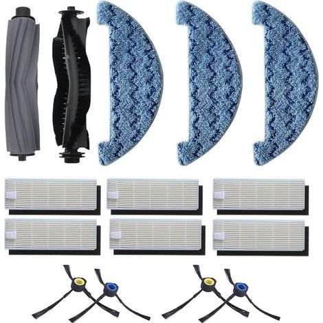 Kit compatibile con gli aspirapolvere ZACO A9sPro e A10 e i robot lavapavimenti, inclusi spazzole laterali, spazzole principali, panni di pulizia e filtri