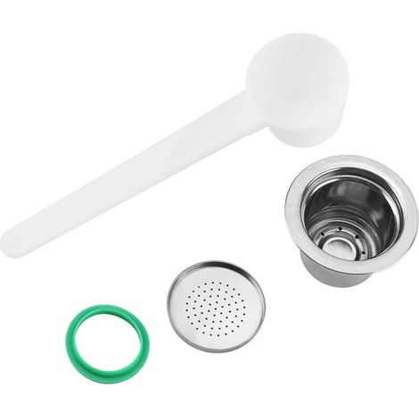 SJLERST Capsule de café en acier inoxydable rechargeable et réutilisable compatible (1/5)