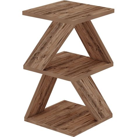 Tavolino laterale in legno "Albeni" - 29 x 29 x 54 cm - Pino atlantico